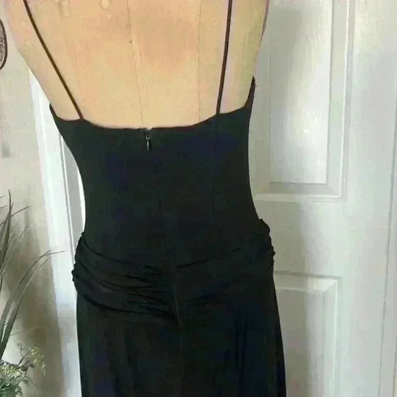 Dave and Jonny Black Long evening dress w/Pearls and Rhinestone detail. - Picture 11 of 16